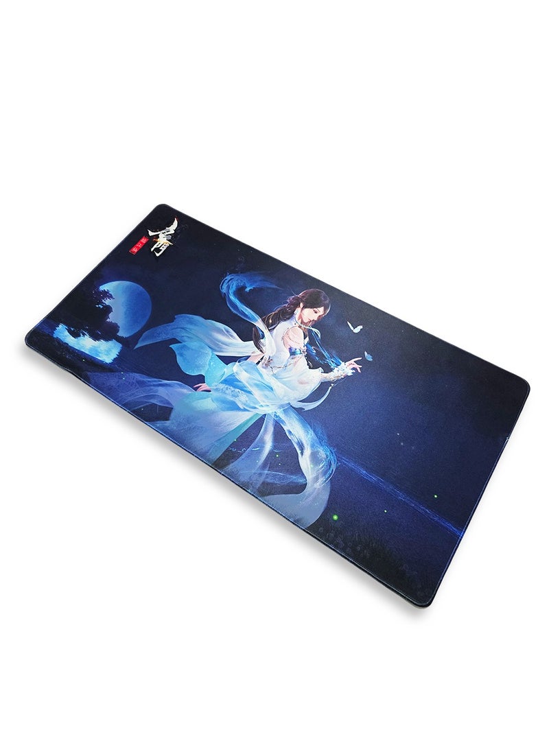 Large Japanese Anime Mouse Pad, (80cm x 40cm x 3mm), HD Print Pattern Desk Mat, Extended Mouse Pad and Keyboard Mouse Pads, Waterproof Cloth Surface Mouse Pads for Office, Anti-Slip Rubber Base