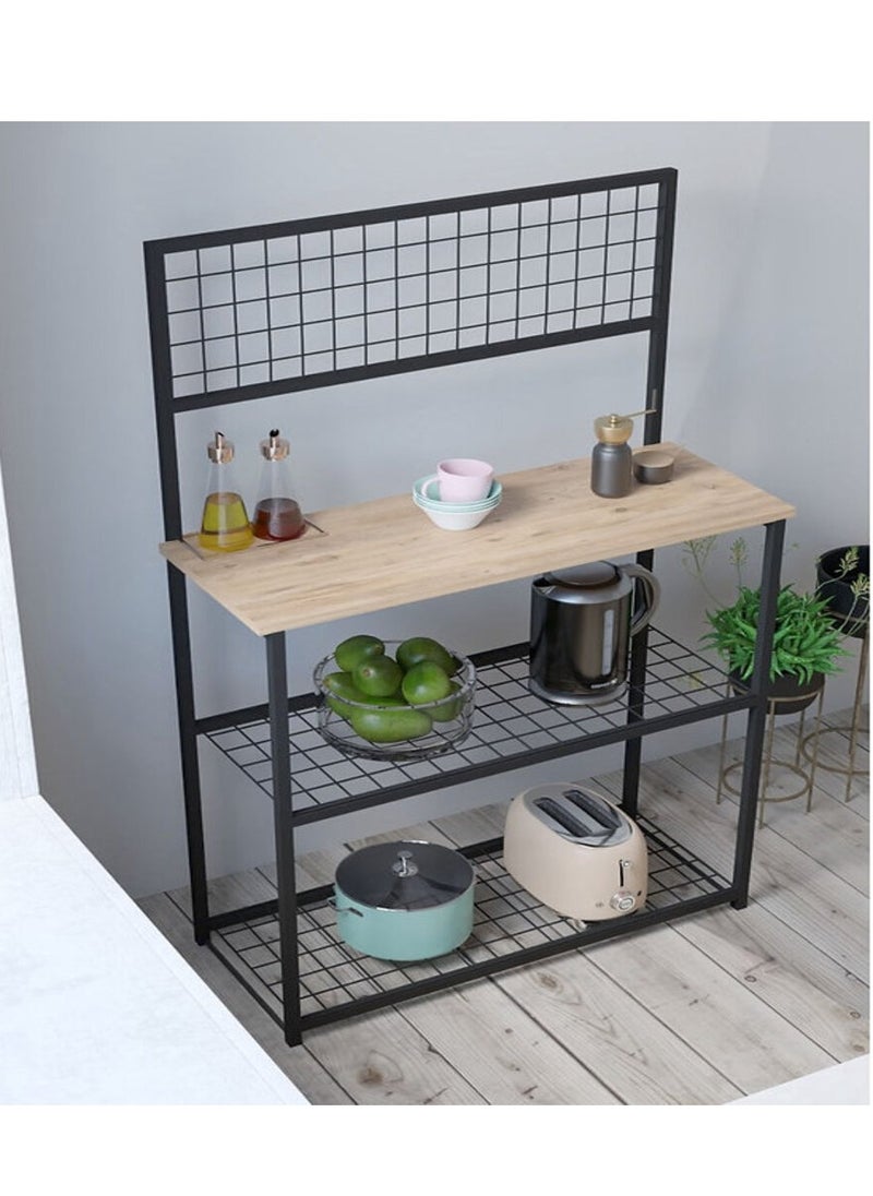AGD - Coffee table with 3 surfaces and a grid to hang cups, organize and arrange your needs - Image 1
