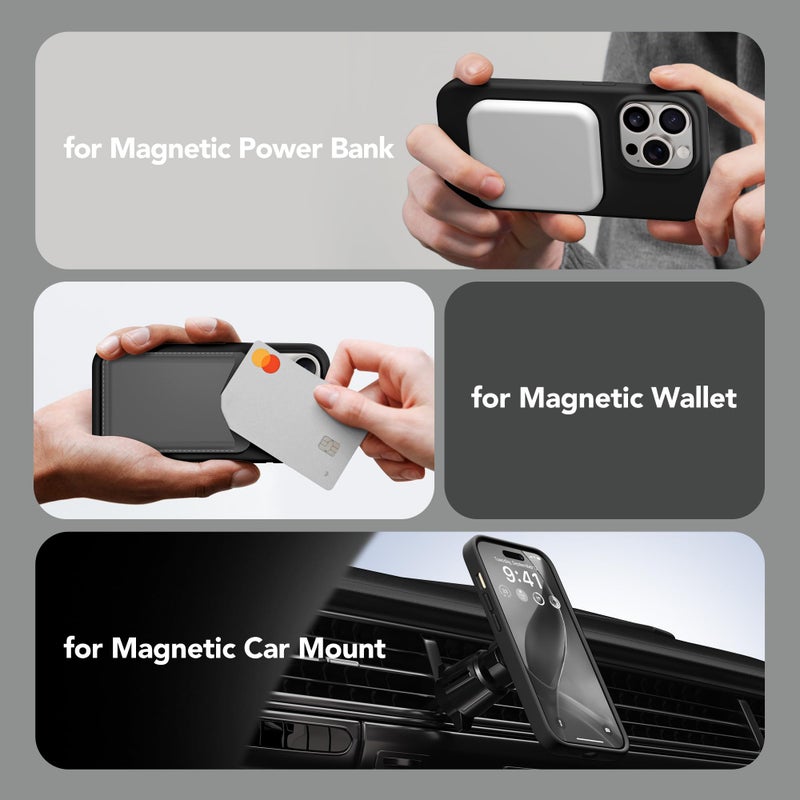 GONEZ for iPhone 14 Pro Max Case Silicone, Compatible with MagSafe, with Screen Protector + Camera Lens Protector, Liquid Silicone Shockproof Protective Phone 14 ProMax Case 6.7", Black - Image 4