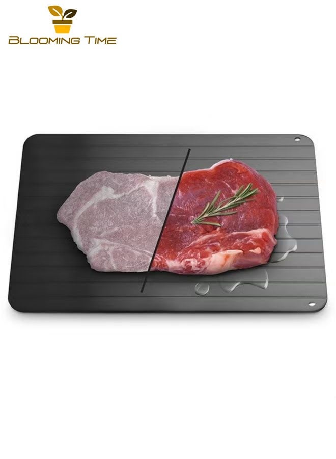 BLOOMING TIME Frozen food quick aluminum defrosting tray quick defrosting board kitchen cooking Tools Black  - Image 1