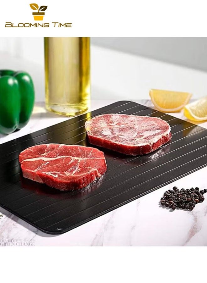 BLOOMING TIME Frozen food quick aluminum defrosting tray quick defrosting board kitchen cooking Tools Black  - Image 2
