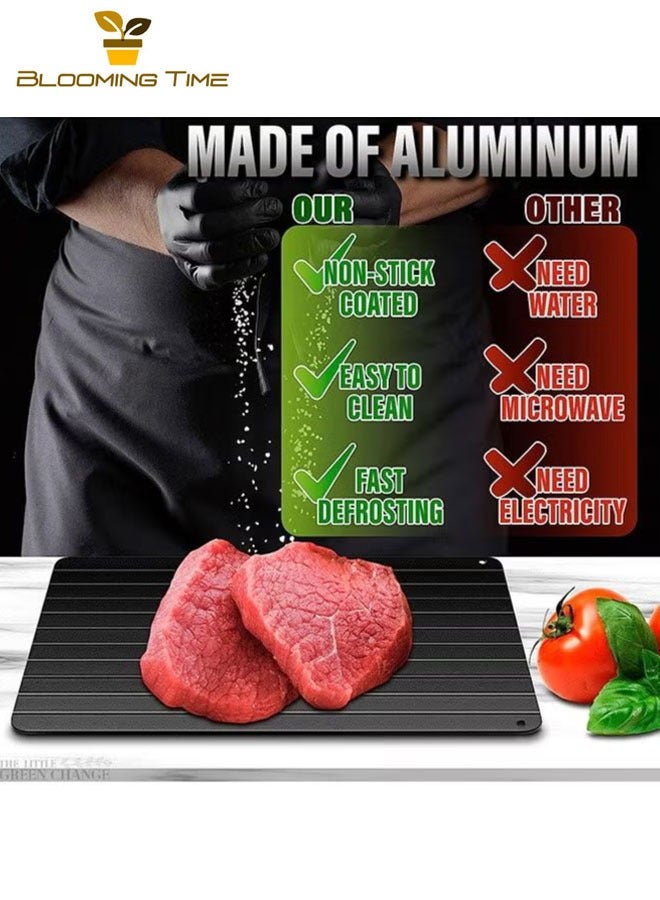 BLOOMING TIME Frozen food quick aluminum defrosting tray quick defrosting board kitchen cooking Tools Black  - Image 4