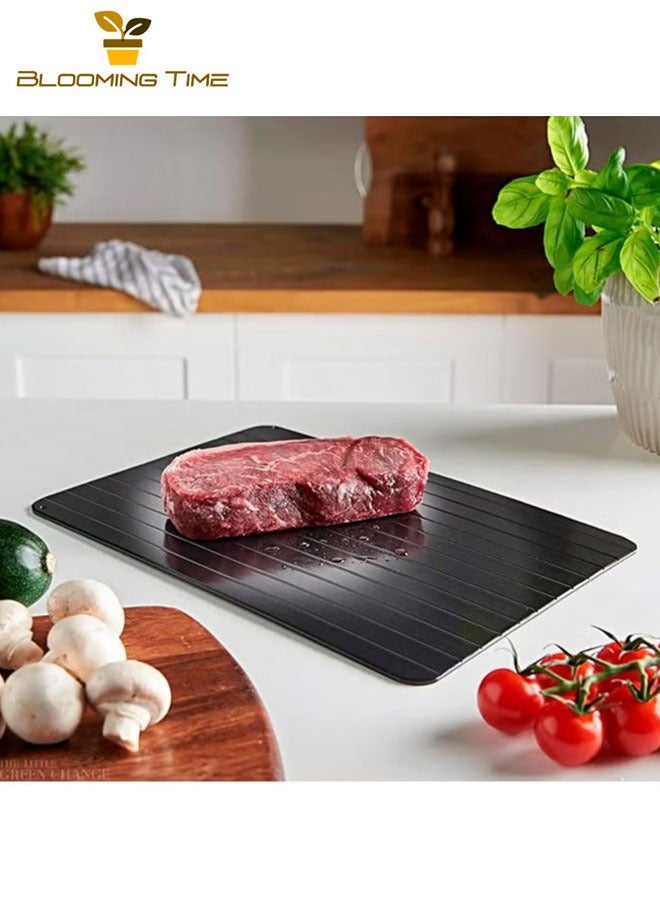 BLOOMING TIME Frozen food quick aluminum defrosting tray quick defrosting board kitchen cooking Tools Black  - Image 3