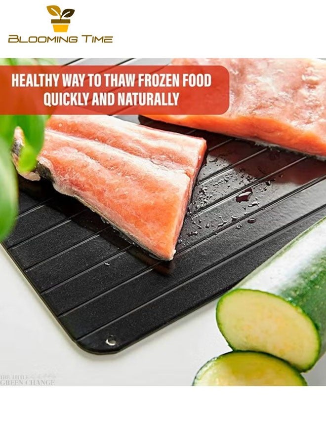 BLOOMING TIME Frozen food quick aluminum defrosting tray quick defrosting board kitchen cooking Tools Black  - Image 5