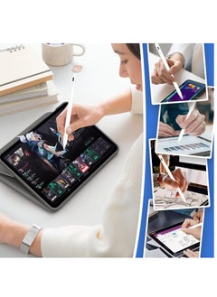 ماركة غير محددة قلم ستايلس العالمي – متوافق مع iPhone، iPad الجيل 10/9، أندرويد، سامسونج جالكسي وأجهزة Lenovo اللوحية، شحن سريع، رأس دقيق 1.5 مم (أبيض)  - Image 5