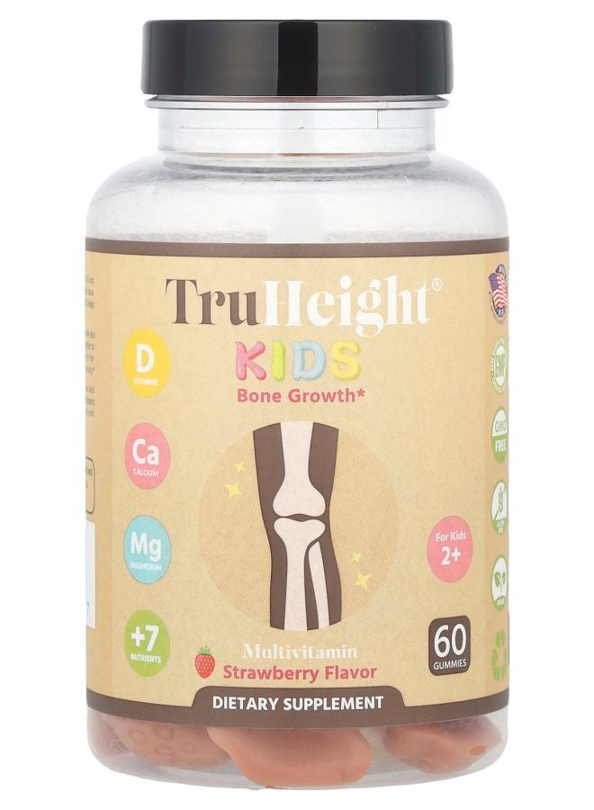 TruHeight  Kids Bone Growth Gummies  For Kids 2+ Strawberry 60 Gummies