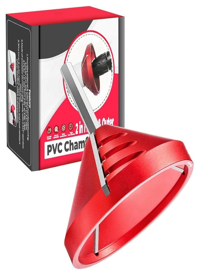 فوكيت أداة إزالة النتوءات، مخرطة داخلية خارجية 2 في 1 مزودة بشفرات حادة مع حواف قطع، أداة إزالة النتوءات من الأنابيب والأنابيب لأنابيب CPVC وABS وPP وPE - Image 1