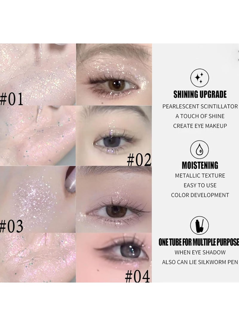 SOLARAE 8 قطع من ظلال العيون السائلة، لمعة رقيقة متألقة تحت ظلال العيون، غراء لامع لمكياج العيون الكريستالي، مطفي ذو صبغة عالية للخلط، مثالي للنساء والفتيات - Image 2