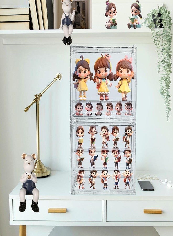 POLRAI 3 Packs Display Boxes for Figures Stackable Detachable Display Stand Dustproof Showcase Storage for Collectibles and Action Figures Mini Toys (3 Tiers) - Image 5