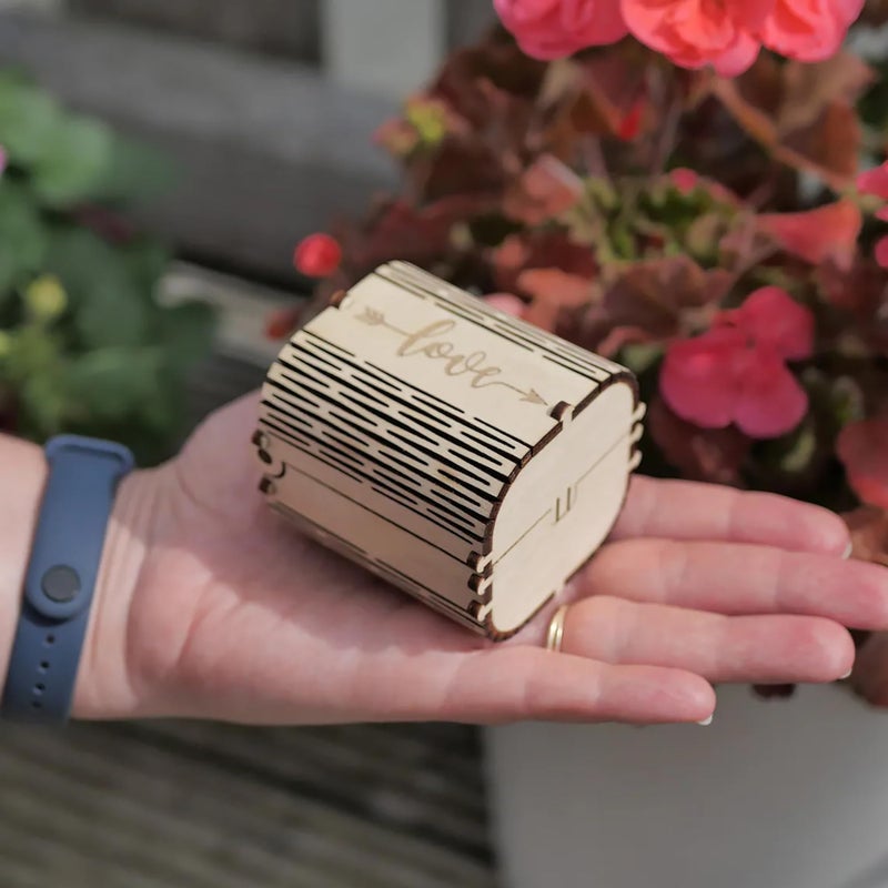 Cliths Wooden Gift Box Cutout, Unfinished Wood Jewelry Box, DIY Storage Box for Valentine’s Day, Wedding, Anniversary, Engagement, Box for Lovers & More - Image 4