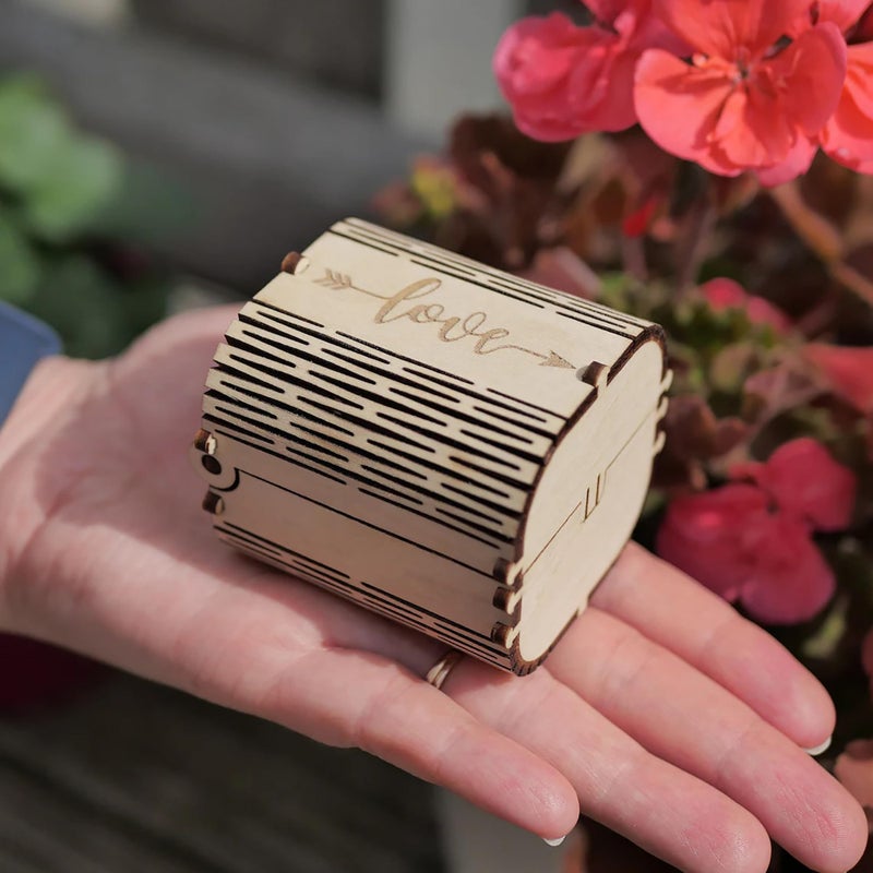 Cliths Wooden Gift Box Cutout, Unfinished Wood Jewelry Box, DIY Storage Box for Valentine’s Day, Wedding, Anniversary, Engagement, Box for Lovers & More - Image 1