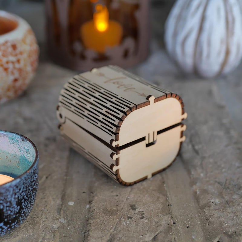 Cliths Wooden Gift Box Cutout, Unfinished Wood Jewelry Box, DIY Storage Box for Valentine’s Day, Wedding, Anniversary, Engagement, Box for Lovers & More - Image 3