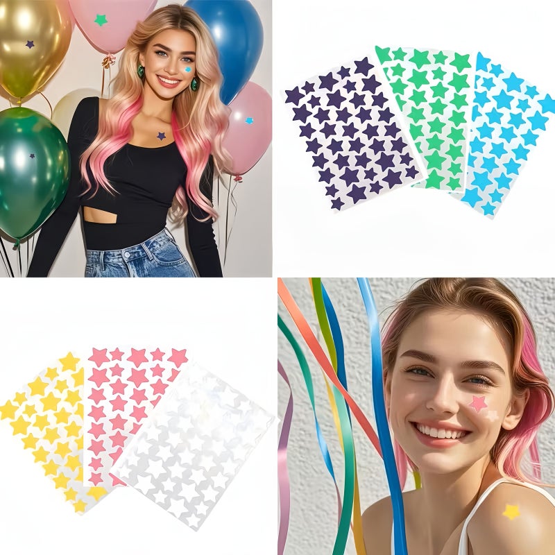 160 Pack Assorted Star Stickers for Face Makeup Party Decorations - Image 5