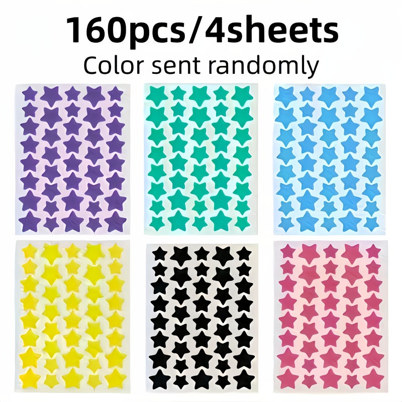 160 Pack Assorted Star Stickers for Face Makeup Party Decorations - Image 3