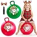 EVERICH TOY 2Pack Hopper Ball for Kids 18In Sit On Bouncy Ball with Handle with Christmas Reindeer Ears The Top Green Red Christmas Boys Girls Gifts for 4 5 6 7 8 Yr Old Indoor Outdoor Active Play - Image 2