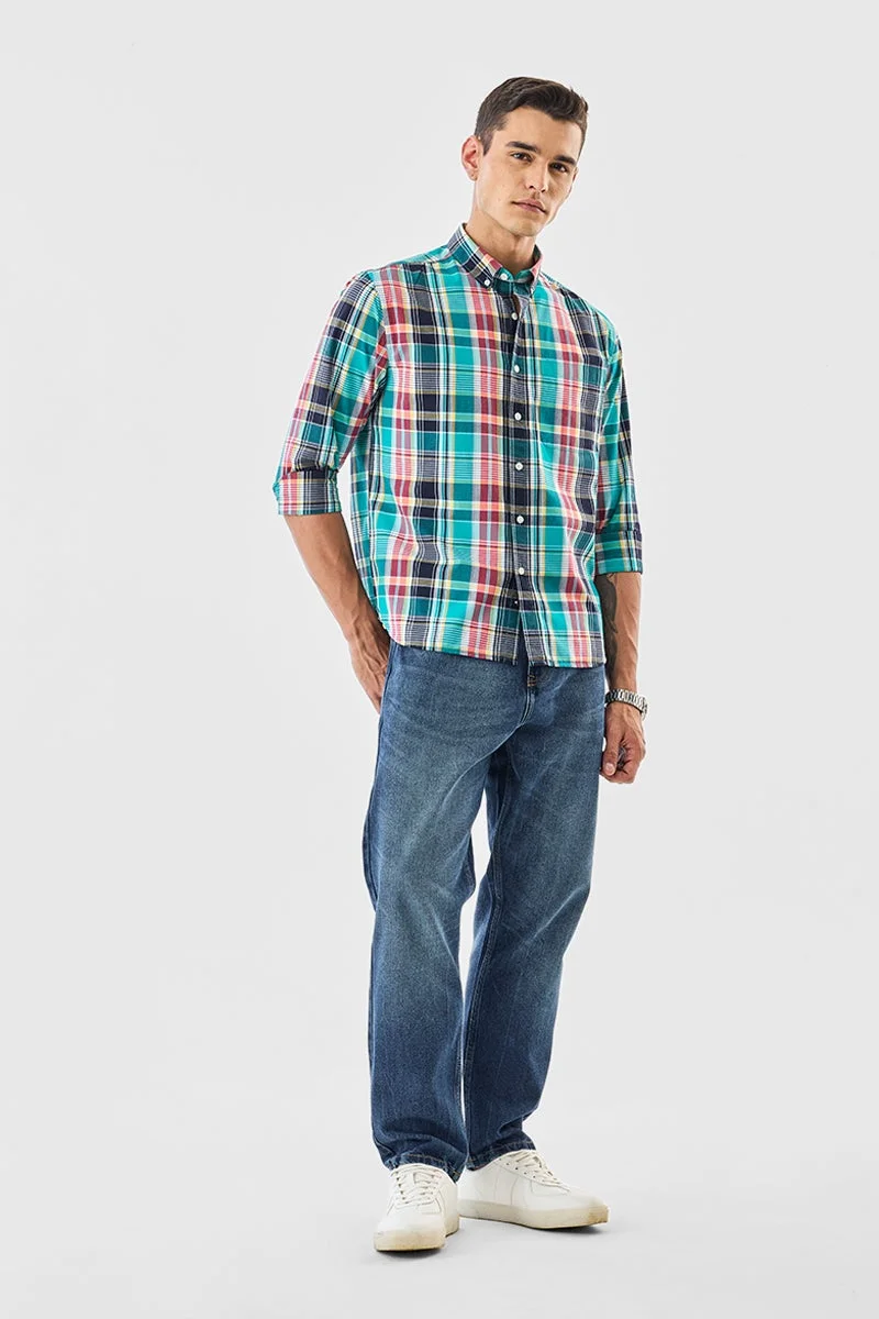 SNITCH Plaid 100% Cotton Regular Fit Shirt