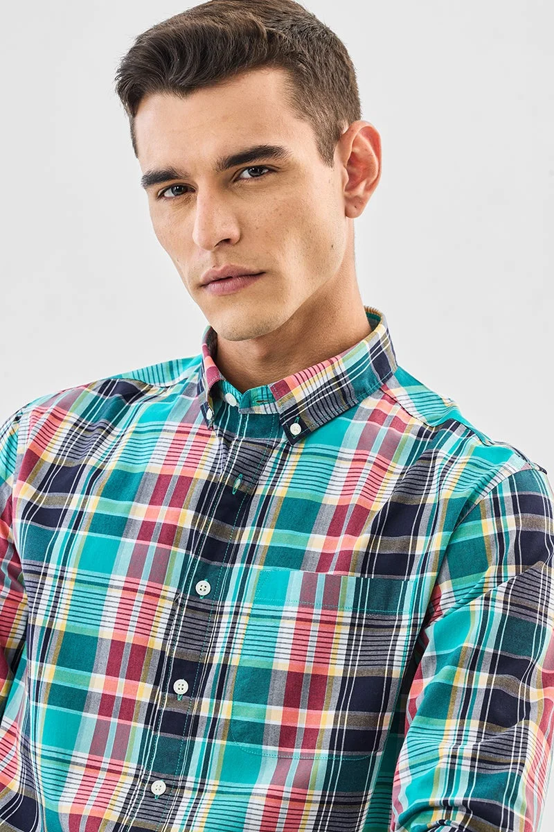 SNITCH Plaid 100% Cotton Regular Fit Shirt