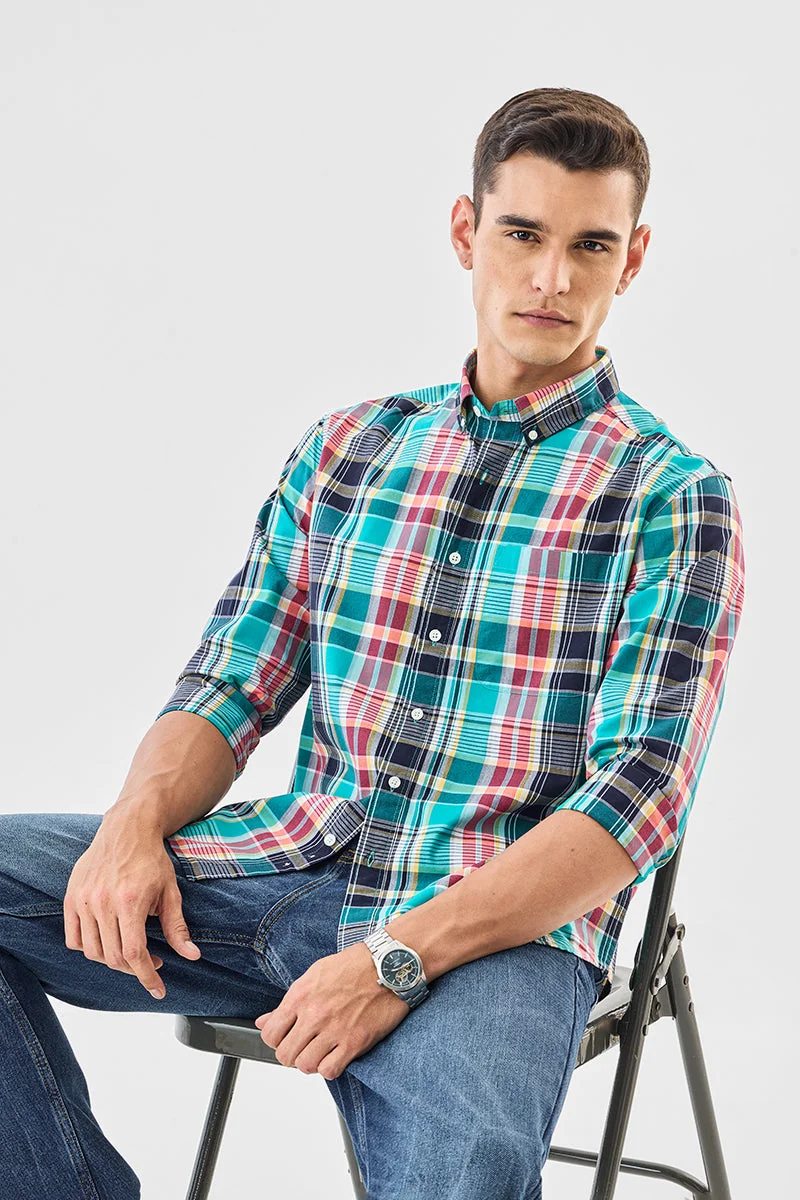 SNITCH Plaid 100% Cotton Regular Fit Shirt