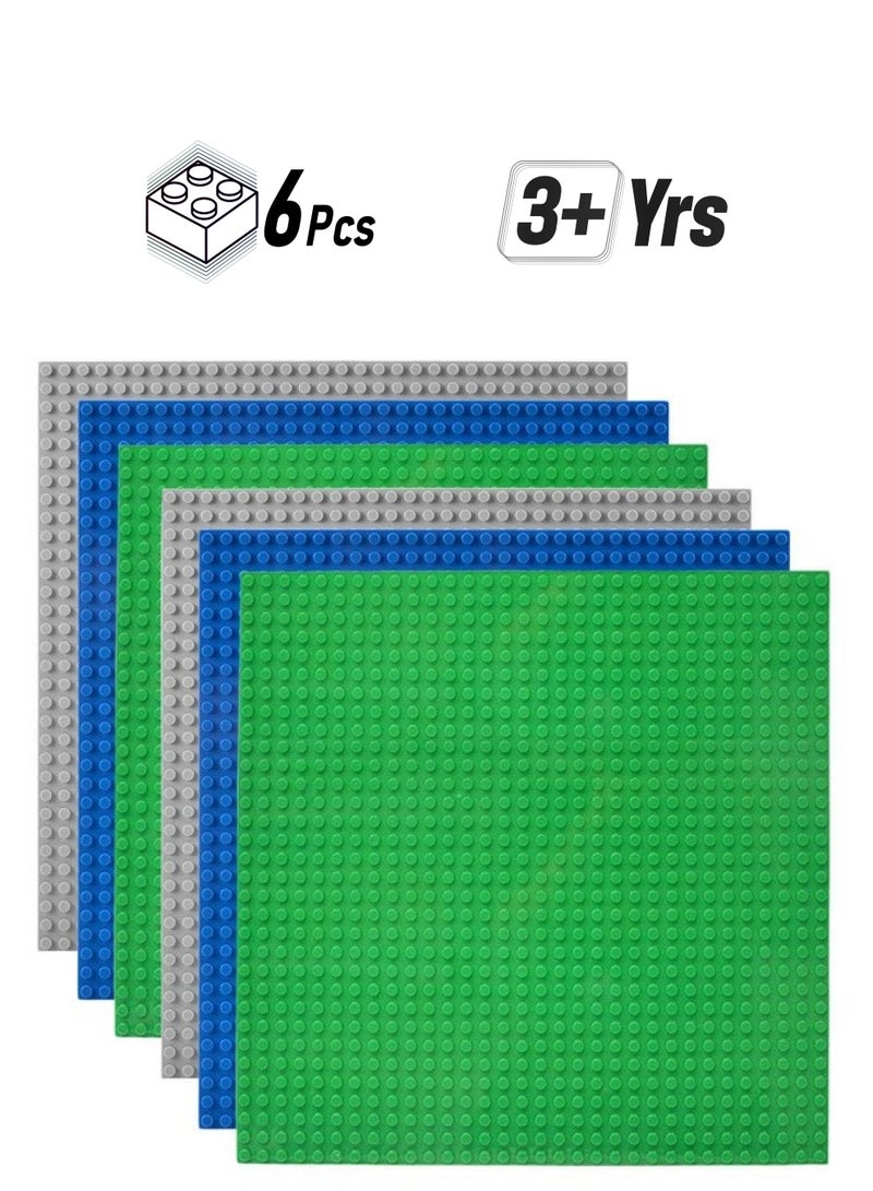Lekebaby Classic Baseplates Building Base Plates For Building Bricks 100% Compatible With Major Brandsbaseplates 10" X 10"Age 3 And Up Pack Of 6 - Image 1