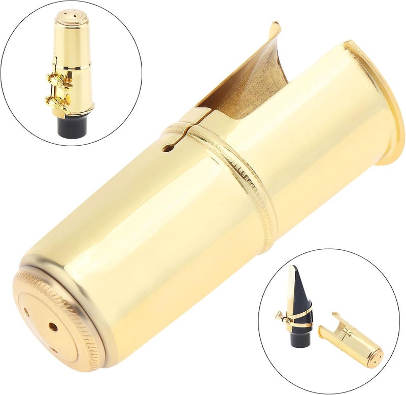 OriGlam Alto Saxophone Mouthpiece Protective Cap, Woodwinds Alto Sax Saxophone Mouthpiece Cap (Gold) - Image 2