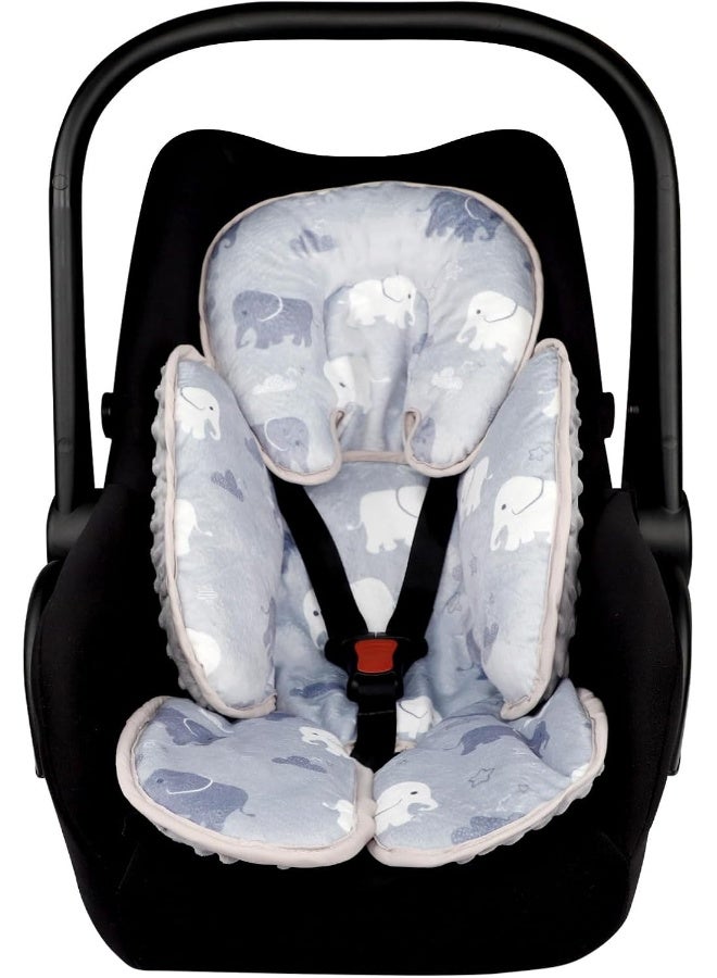 TANOFAR Infant Car Seat Head Support, Soft Baby Carseat Head & Body Support, Elephant Baby Car Seat Insert Cushion for Newborn Boys - Image 1