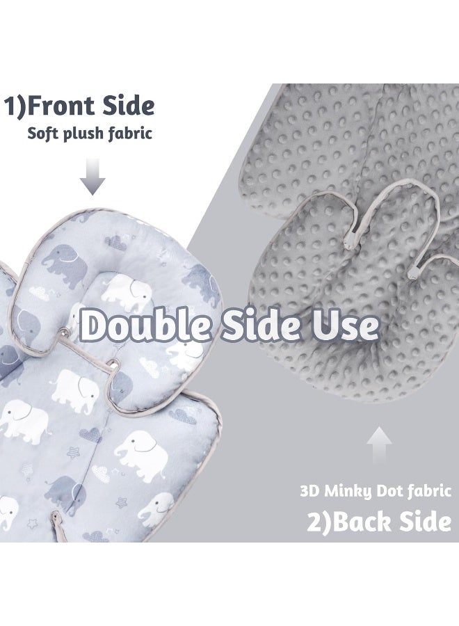 TANOFAR Infant Car Seat Head Support, Soft Baby Carseat Head & Body Support, Elephant Baby Car Seat Insert Cushion for Newborn Boys - Image 2