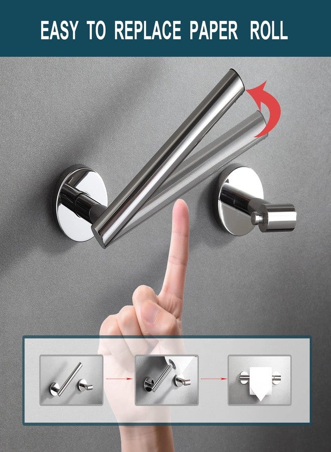 Orlif Chrome Toilet Paper Holder - SUS304 Stainless Steel Double Post Pivoting Toilet Tissue Holder for Bathroom - Image 2