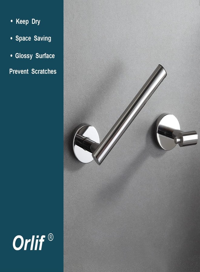 Orlif Chrome Toilet Paper Holder - SUS304 Stainless Steel Double Post Pivoting Toilet Tissue Holder for Bathroom - Image 3