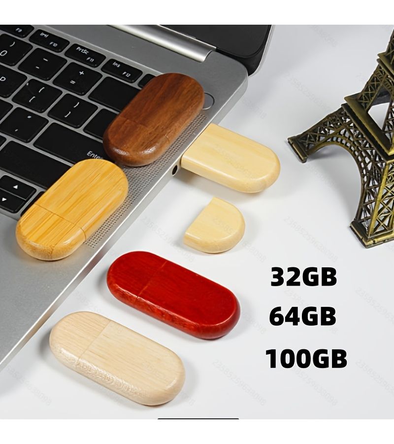 Mahogany Portable USB Flash Drive 2.0 32GB Memory Wooden Gift Box - Image 2