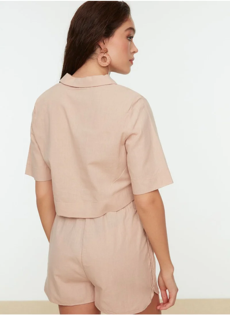 trendyol Button Detail Top & Shorts Set