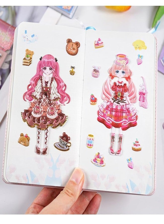 Touchcart Kawaii Princess Dress-Up Puffy Stickers Set 3D Reusable Self-Adhesive Fashion Doll Stickers Girls with Cute Outfits Accessories for Scrapbooking, Journaling Crafts, Laptop Phone Decoration Pack of 2 - Image 5