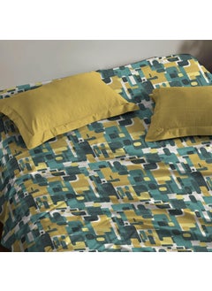 Trident TRIDENT Carnival Gift Box Collection, 100% Cotton Bed Sheet, 3-Piece Set, 1 Bedsheet and 2 Pillowcases, Anti Microbial Finish, 144 Thread Count,Queen Size Sheet,Fractal Yellow  - Image 3