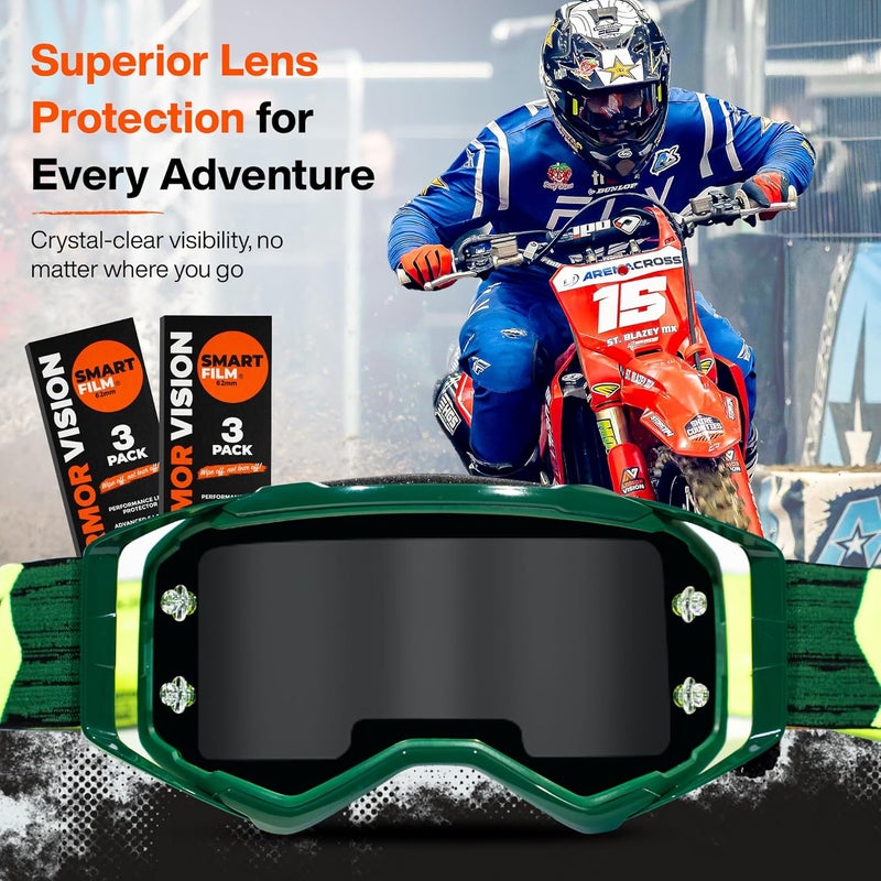 Armor Vision 75mm Smart Film Road Helmet Visor Lens Cover Protector - Hydrophobic & Scratch Resistant (Pack of 3) - Image 2