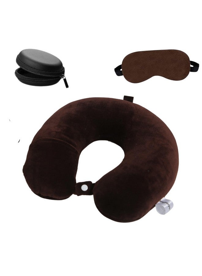 BigPlayer Neck Pillow for Travel & Comfort, Travel Essential, Neck Pain Relief for Flights & Cars, Car Neck Rest Car Pillow with Velvet Fabric Eye Mask and Earphone Case - Image 1