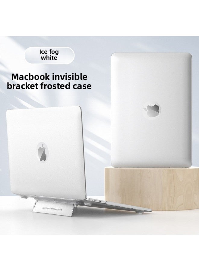 For Apple Laptop Air Computer Case Macbook Pro Frosted Transparent Hard Case 13 Inch Bracket Protective Case-Color:White-Stent Case-Applicable Model:Macbook Pro 14 A2918/A2992/A2779/A2442