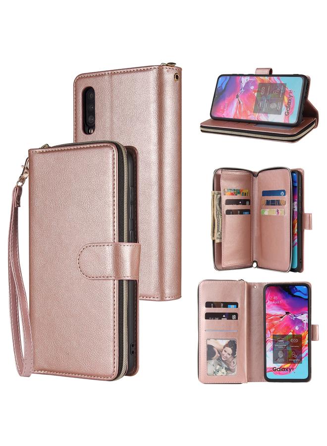 S-TOP Case For Samsung Galaxy A70 Zipper Wallet Bag Horizontal Flip PU Leather Case with Holder & 9 Card Slots & Wallet & Lanyard & Photo Frame - Image 1