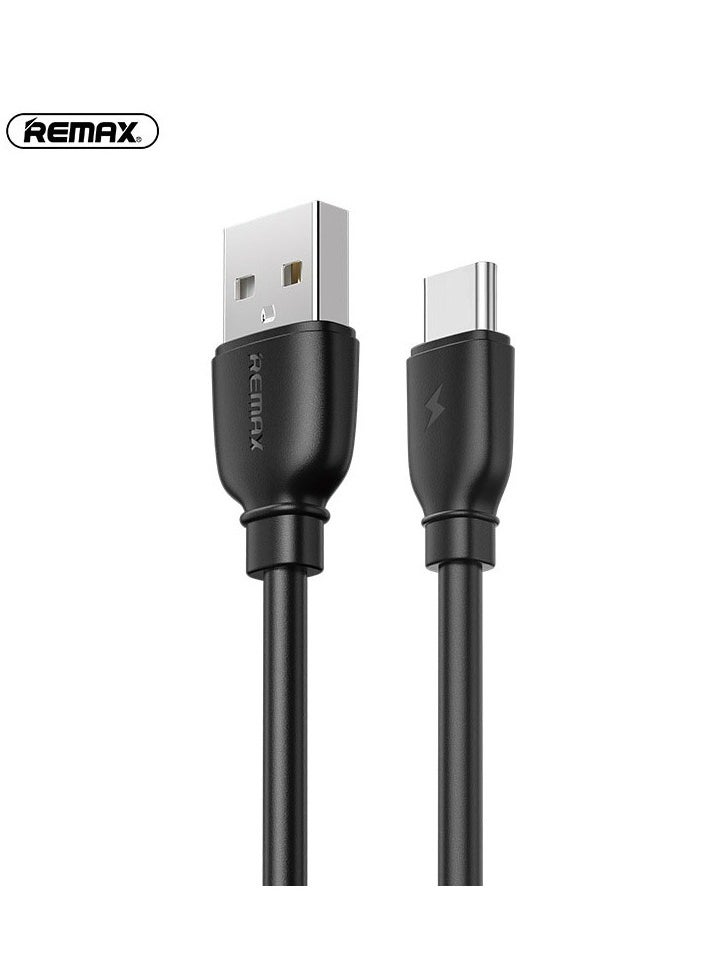REMAX Type C Data Cable 1m A to USB C Data Cable High Quality Data Cable for Samsung Galaxy MacBook Pro Huawei MateBook Pro iPad Mini 6 Black  - Image 1