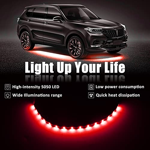 XTAUTO Red 12v 15 Led 30cm Car Flexible Waterproof Underbody Light Strip Pack of 20 - Image 2