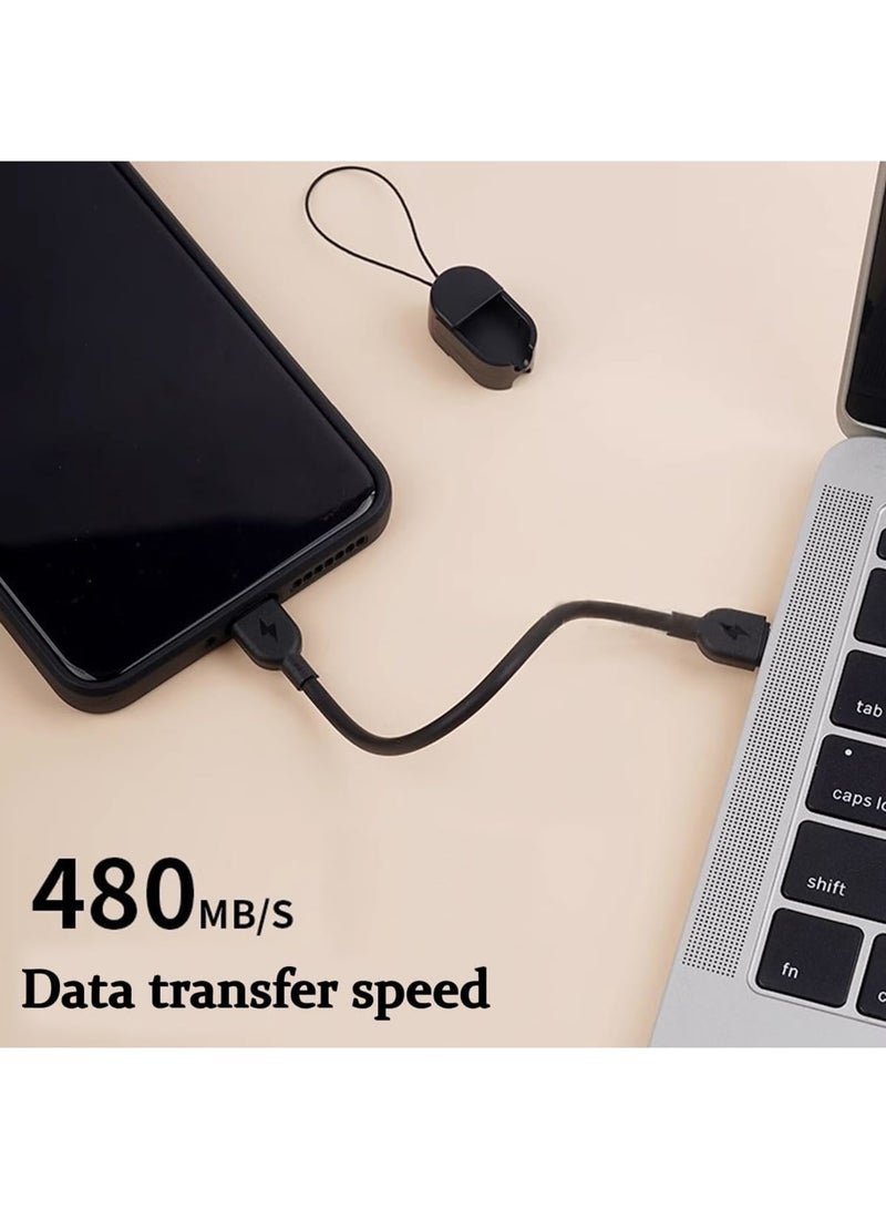 SYOSI Charger Cable, Keychain Charger USB C to iphone, Short Portable Travel Type-C 20W PD Fast Charging Cord for iPhone 14/13/12/11Pro/X/XR/8/7/6s/Plus/SE/iPad, 16cm, Black - Image 5