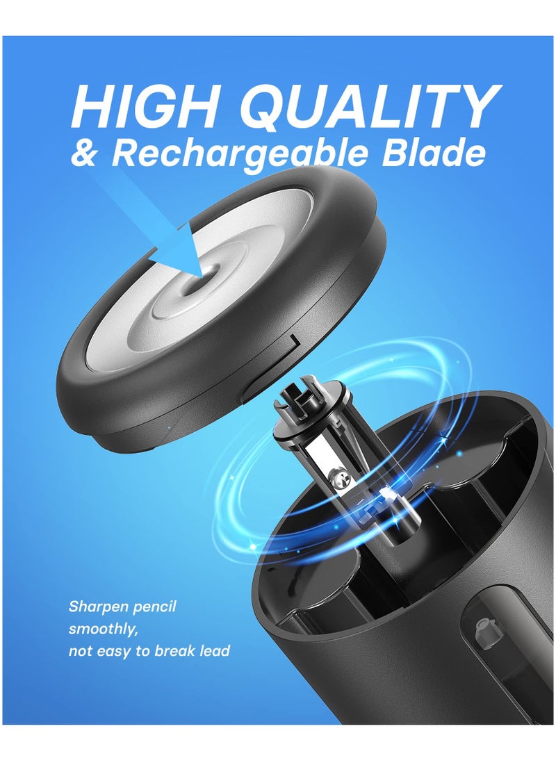 مبراة أقلام كهربائية، مبراة أقلام محمولة خفيفة الوزن قابلة لإعادة الشحن عبر USB، شحذ سريع خلال 3 ثوانٍ لأقلام ملونة بقطر 6-8 مم - Image 3