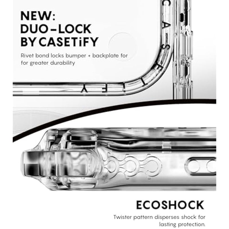 Casetify Impact Ring Stand iPhone 17 Pro Case 【Kickstand/Compatible with Magsafe / 6.5 ft. 3X Military Grade Drop Protection】 - Chrome Doodles - Clear Black - Image 5