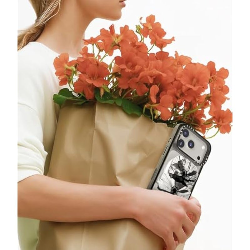 Casetify Impact Ring Stand iPhone 17 Pro Case 【Kickstand/Compatible with Magsafe / 6.5 ft. 3X Military Grade Drop Protection】 - Chrome Doodles - Clear Black - Image 2