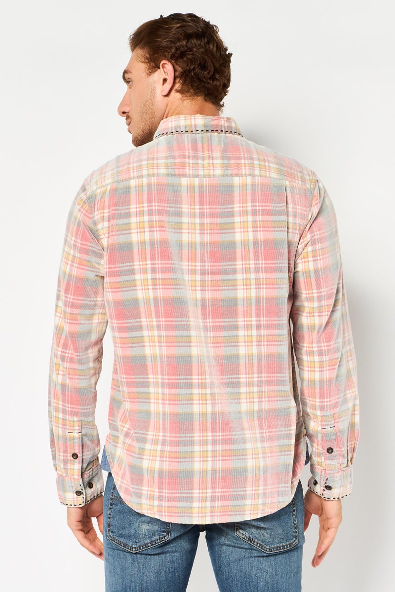 TRUE GRIT Men Regular Fit Checkered Long Sleeve Casual Shirt, Multicolor - Image 4