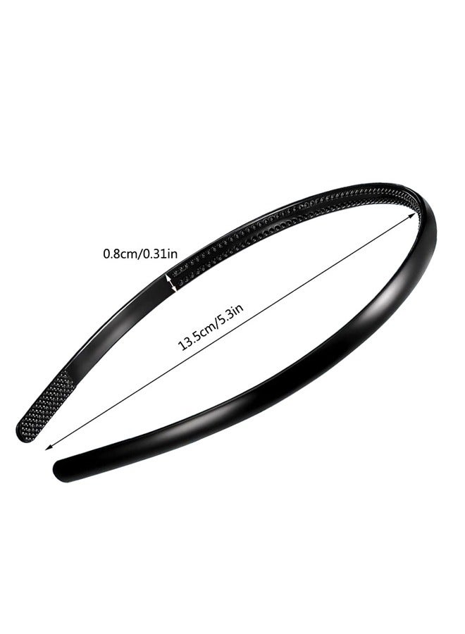 GUSGU 6 Pieces Plastic Headbands with Teeth, Fashion Skinny DIY Hair Bands Non Slip, Hair Accessories for Women Girls 8 mm(black -color) ﻿ - Image 2