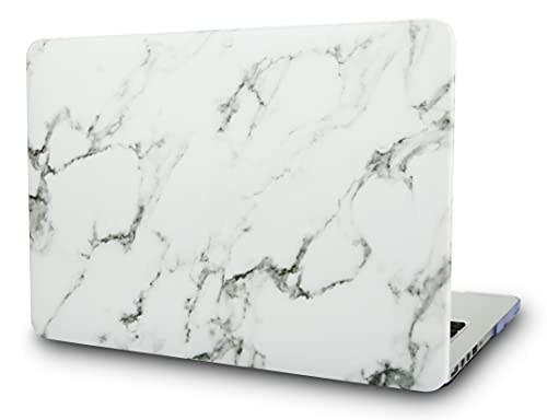 KECC Compatible with MacBook Pro 14 inch Case 2025 2024 2023 2022 2021 Release M4 M3 M2 M1 A3112 A3401 A3185 A2918 A2992 A2779 A2442 Italian Leather Hard Shell Case, White Marble Leather - Image 1