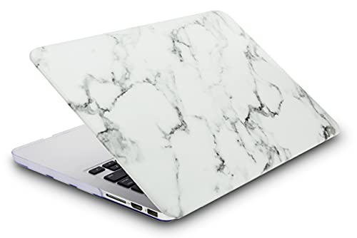 KECC Compatible with MacBook Pro 14 inch Case 2025 2024 2023 2022 2021 Release M4 M3 M2 M1 A3112 A3401 A3185 A2918 A2992 A2779 A2442 Italian Leather Hard Shell Case, White Marble Leather - Image 3
