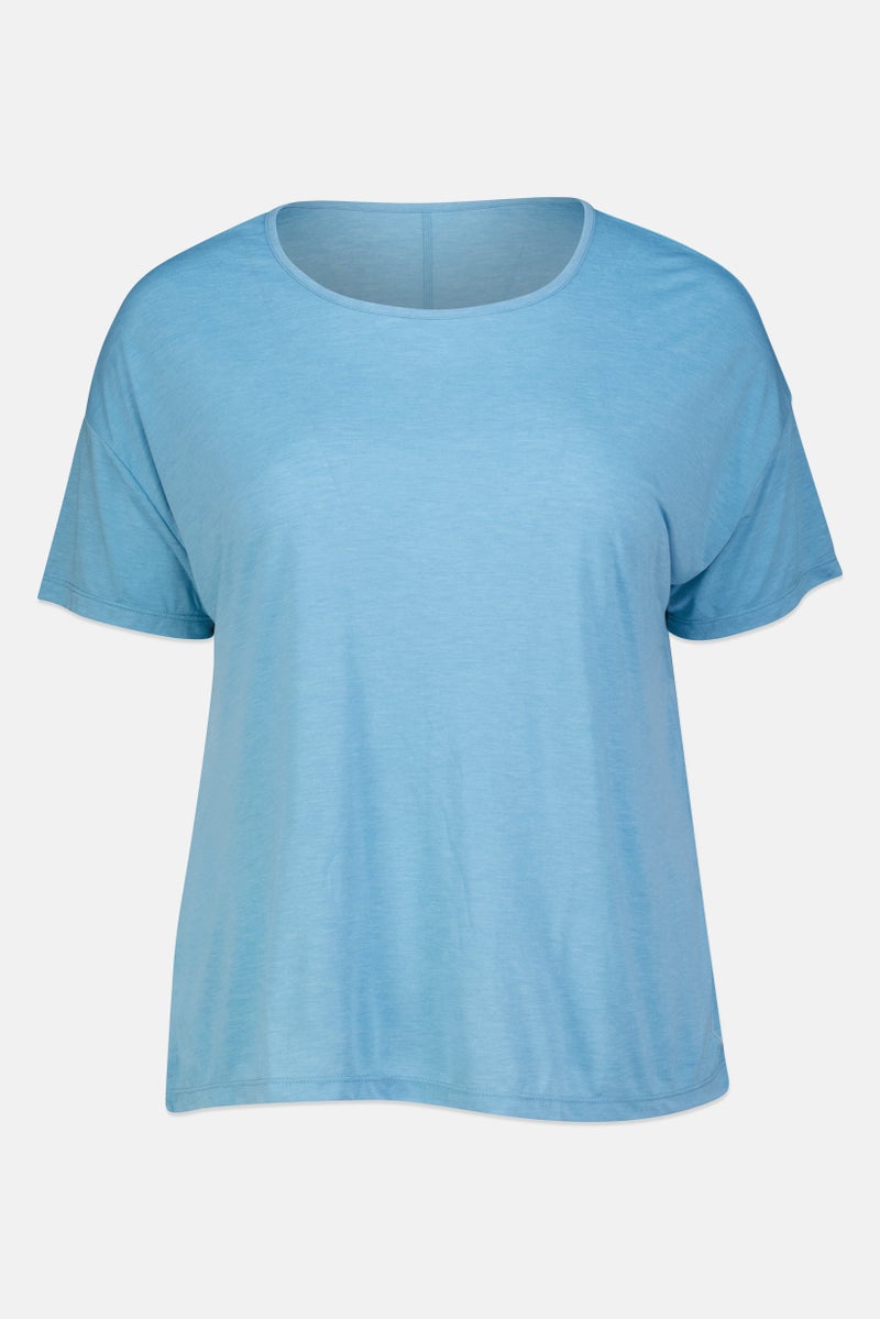 Nike Women Plus Size Short Sleeve Training T-Shirt, Light Blue - Image 3