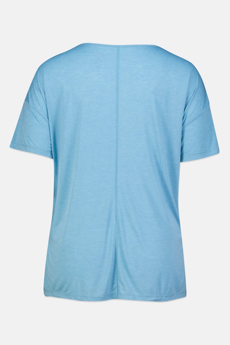 Nike Women Plus Size Short Sleeve Training T-Shirt, Light Blue - Image 2