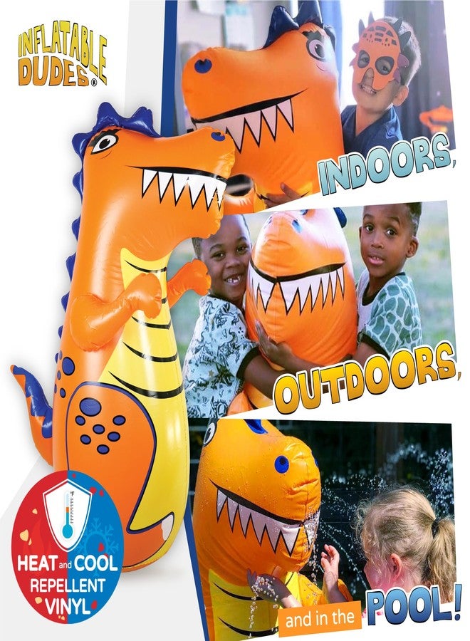 INFLATABLE DUDES Dinosaur Toy 47 Inches - Kids Punching Bag | Already Filled with Sand| T-Rex | Bop Bag | Inflatable Bopper | Punching Bag for Kids | Dinosaur Party Decorations | Boxing - (Rex) - Image 2