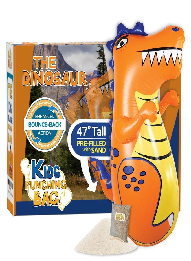 INFLATABLE DUDES Dinosaur Toy 47 Inches - Kids Punching Bag | Already Filled with Sand| T-Rex | Bop Bag | Inflatable Bopper | Punching Bag for Kids | Dinosaur Party Decorations | Boxing - (Rex) - Image 1
